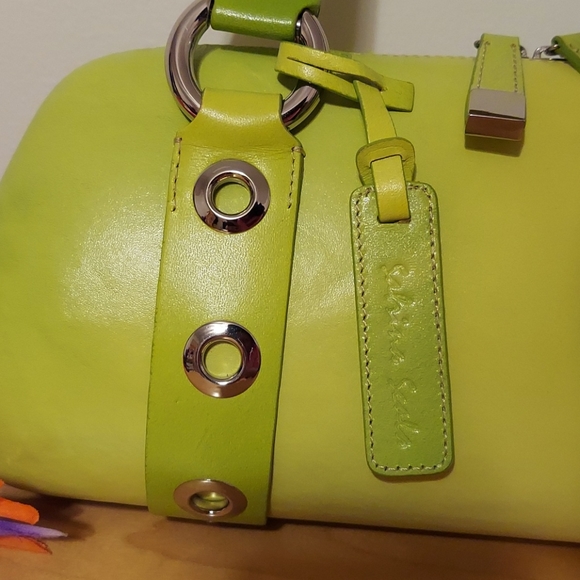 VTG Y2K Sabrina Scala Green & Yellow Ombre Colored Handbag w/Silvertone Hardware - Picture 4 of 17
